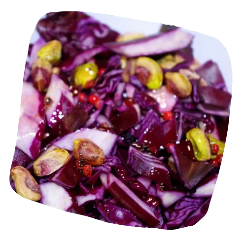 Salade de chou rouge aux pistaches