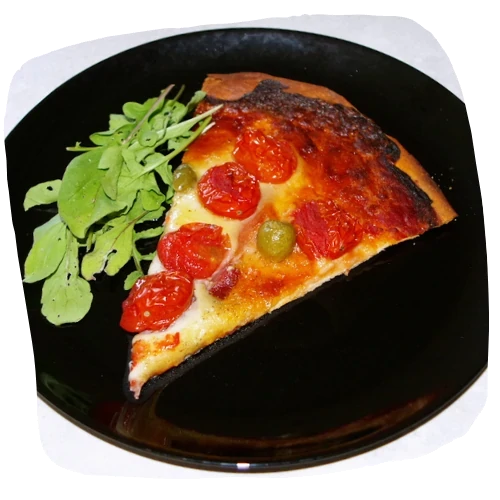 Pizza Mozzarella, jambon et tomates cerises