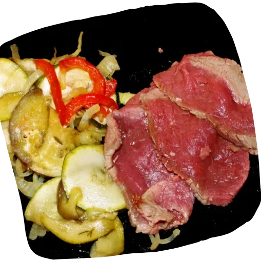 Rôti de bœuf et légumes d'été confits
