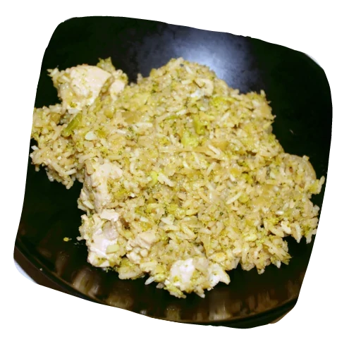 Riz poêlé au poulet et brocoli