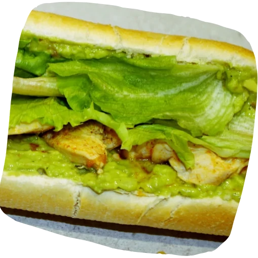 Sandwich au poulet et au guacamole